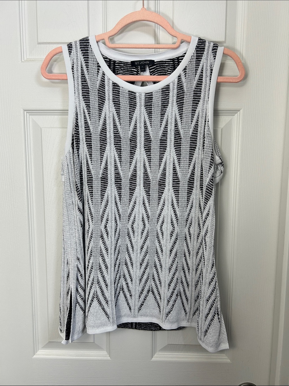 St. John Pointelle knit tank. Size LARGE